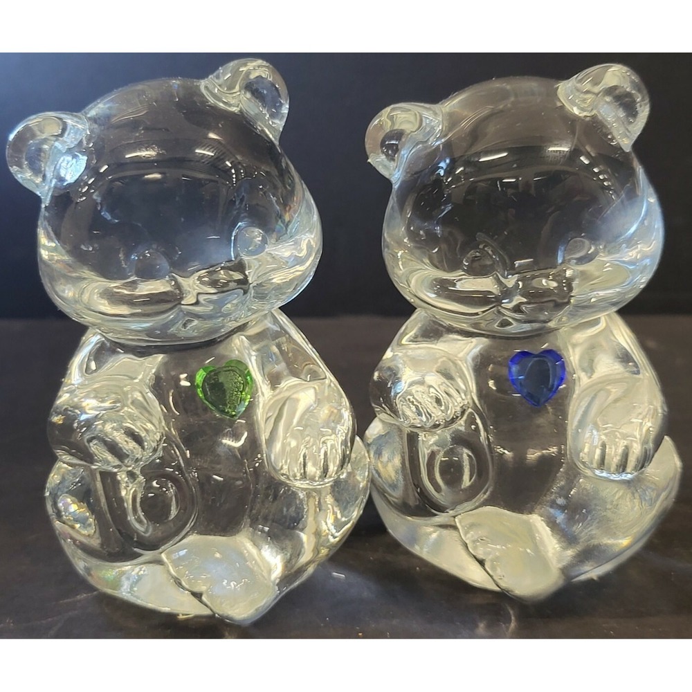 Fenton Glass Teddy Bear Figurines SET OF 2 - Picture 6 of 11